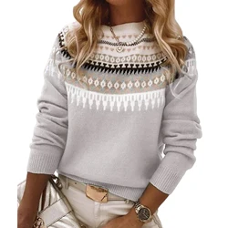 Preppy Grunge Retro Striped Knitted Sweater Autumn O Neck Full Sleeve Jumpers Fairycore Vintage Aesthetics Grandpa Pullovers