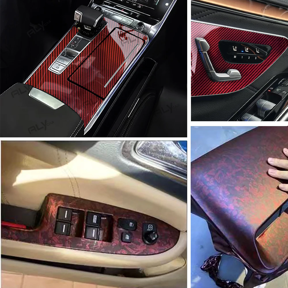 Carbon Fiber Vinyl Wrap Glossy Red Car Stickers Motorcycle Waterproof Vinyl Auto Tuning Self Adhesive Film for Car Accessories view 6