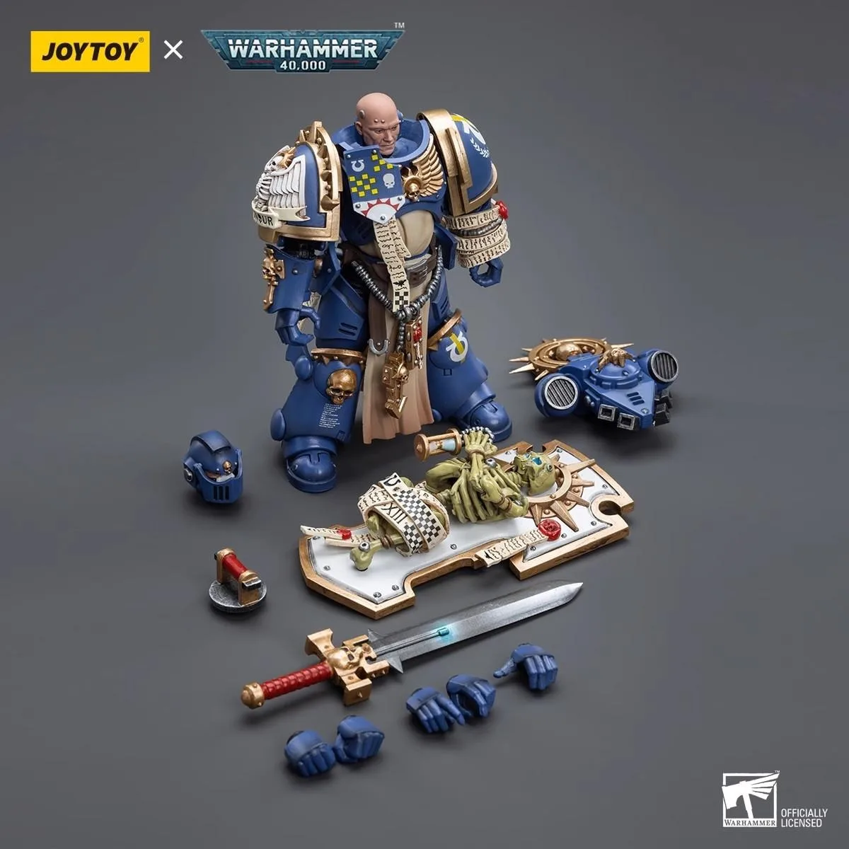 【Accessories】JOYTOY Warhammer 40k 1/18 Action Figures Ultramarines Primaris Captain with Relic Shield and Power Sword  Model Toy