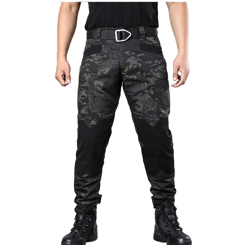 

Men's Spring Tactical Pants Military Wear and Tear Resistance Clothing Army Camo Cargo Pants Knee Reinforced Pants Velcro Design