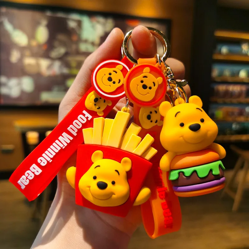 Cartoon Creative Winnie The Pooh Key Chain Cute Smile Bear Keychain Doll Lovers Bag Pendant Decorate Girl Backpack Keyring Gifts