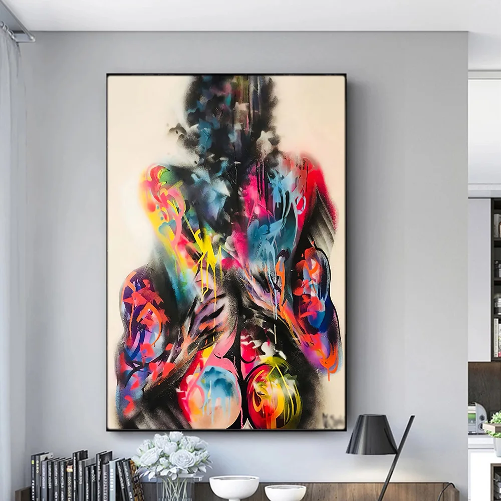 

Abstract Graffiti Sexy Lady Lovers Prints Wall Art Canvas Paintings Modern Figures Posters for Living Room Home Decor Pictures