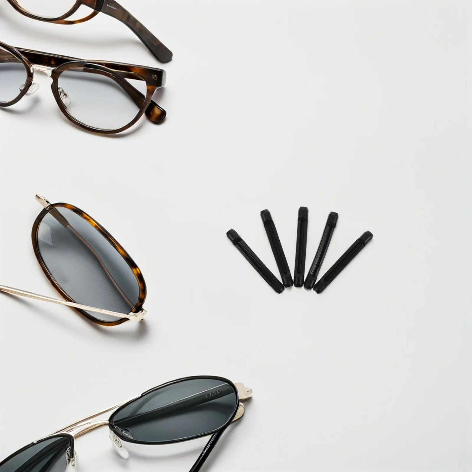 

40 пар силиконовых амбушюр для очков, черные стеклянные наконечники для дужек, противоскользящие ушные ручки для спортивных солнцезащитных очков, очков