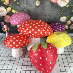 Mushroom Paper Lantern Children's 1st One Happy Birthday Party Decoration Kindergarten FavorThree-dimensional Mushroom Lantern