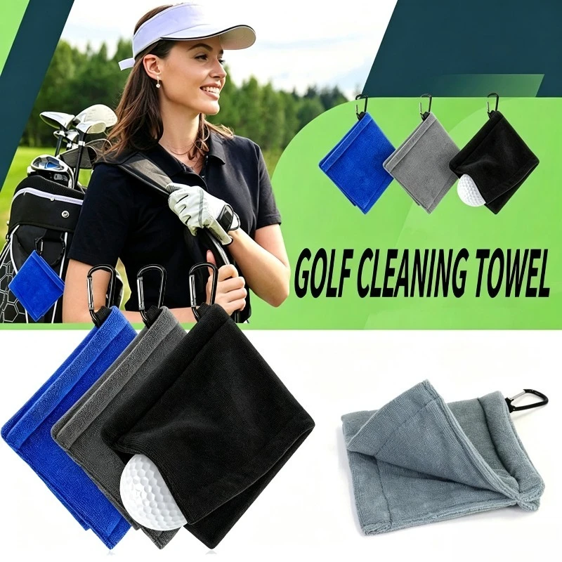 1 Pcs  New Golf Cleaning Towel with Ultra Fine Fiber Suede Cleaning Wipes Club Wipes Ball Wiping Cloth