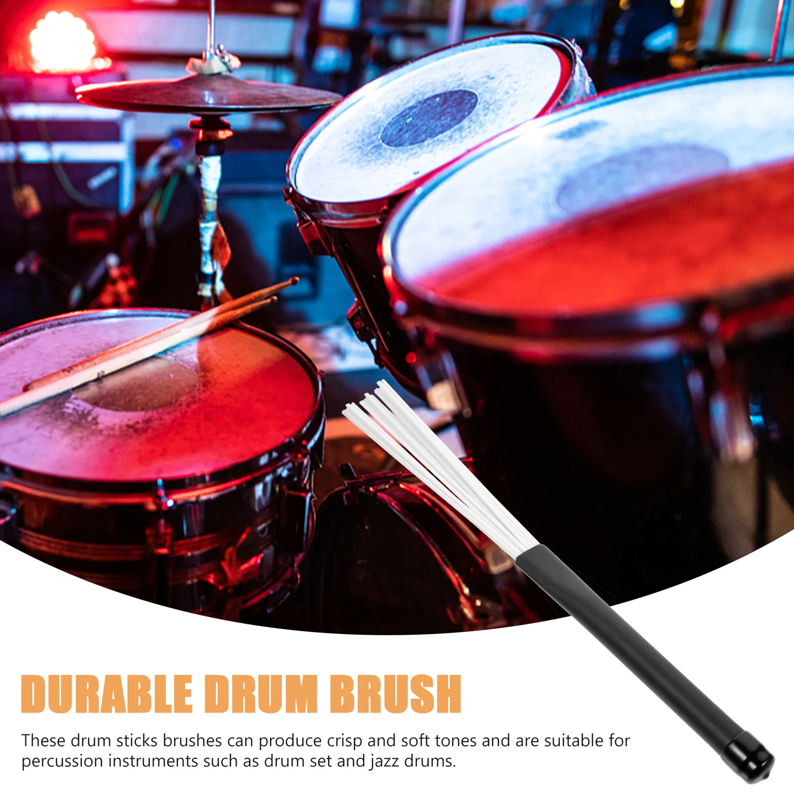 

Convenient Drum Brush with Plastic Handle Accessories Brushes Nylon Practical Jazz Wire Percussion