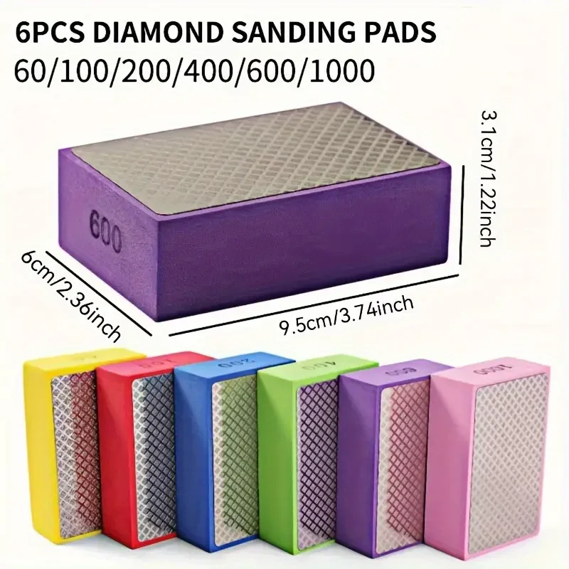 Diamond Hand Polishing Pads Tile Glass Abrasive Grinding Block Pad Stone Marble Ceramic Sanding Disc Polisher Tools