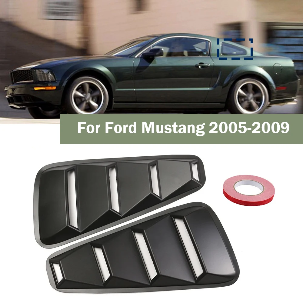 

A Pair Car Quarter Side Window Louvers Scoop Cover Side Vents Decoration For Ford Mustang 2005 2006 2007 2008 2009 Accessories