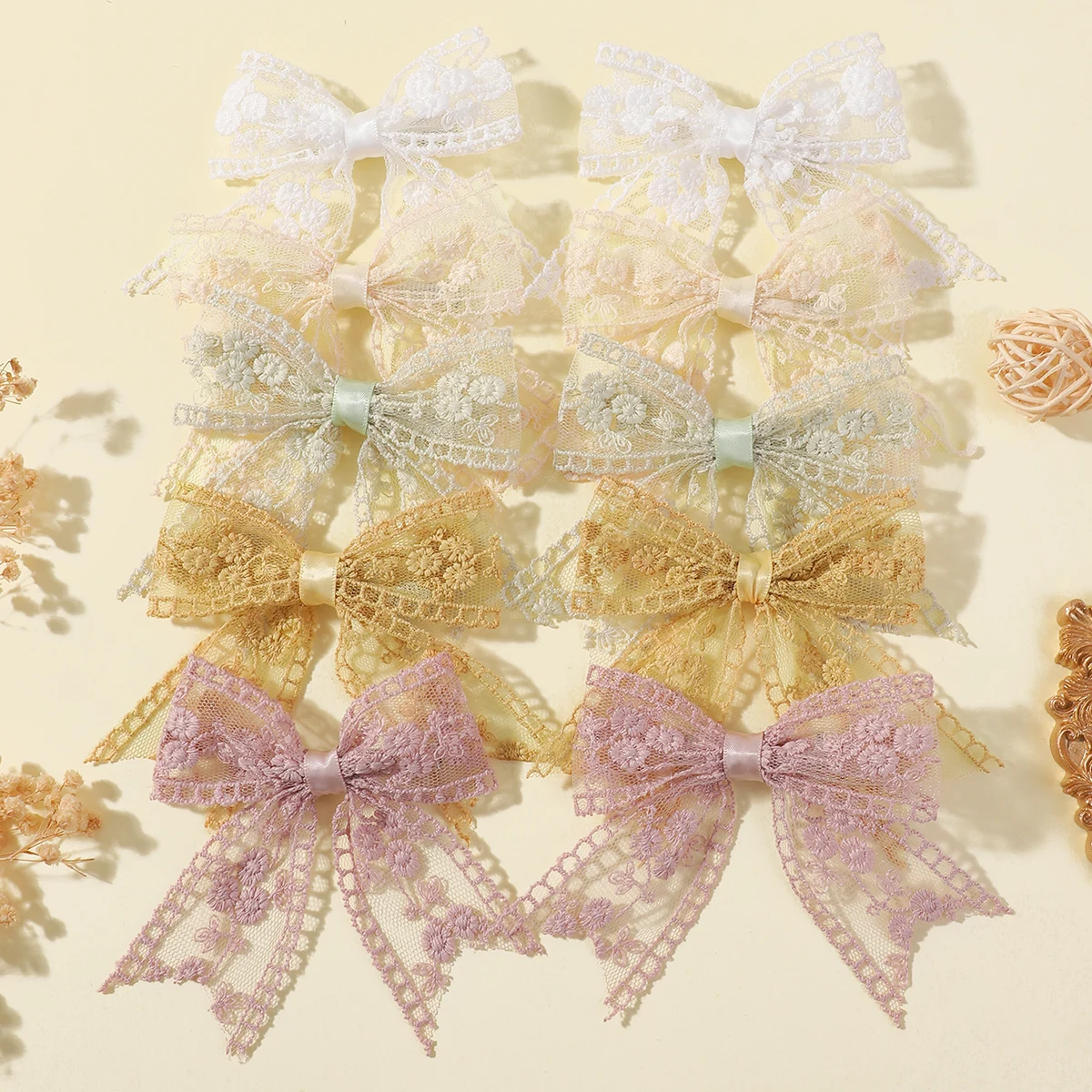 10 teile/satz Baby Mädchen Spitze Haar Clip Bögen Haar Clips Hohl Hairgripes Mädchen Schöne Headwear Haar Zubehör Geschenke großhandel