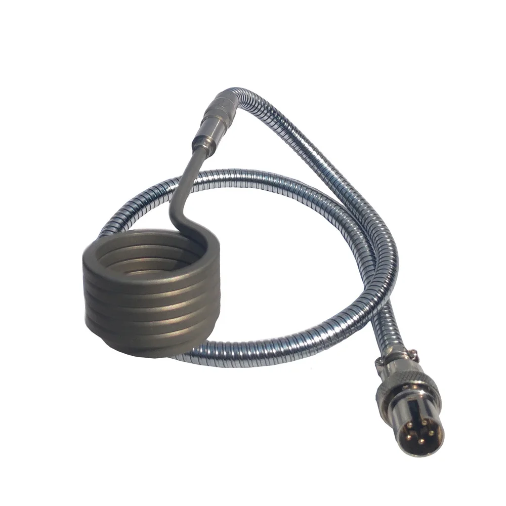 20/25mm Axial Heater Coil With Metal Gooseneck Fexible Serpentine Tubes and GX16 5 Pin DEN Plug Fit For Dual Switch PID Controll