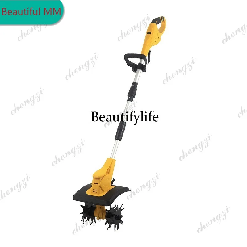 M138  New lithium battery micro tiller soil loosening tiller rechargeable foldable rotary tiller garden tool
