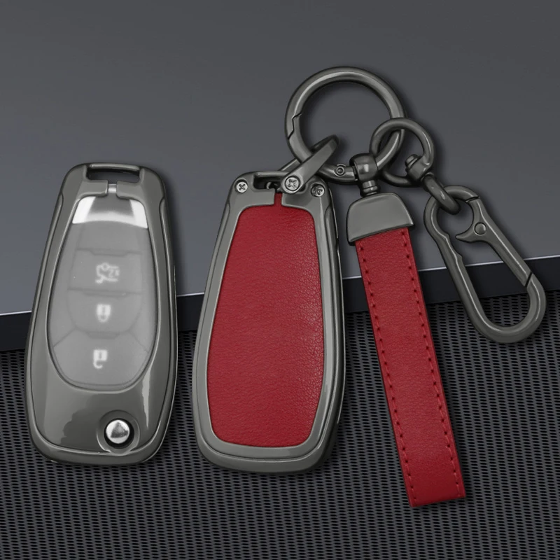 

Zinc Alloy Leather Car Key Case Cover Protection for Chevrolet Cruze Aveo 2014-2018 Remote Control Keychain Keyless Auto Parts