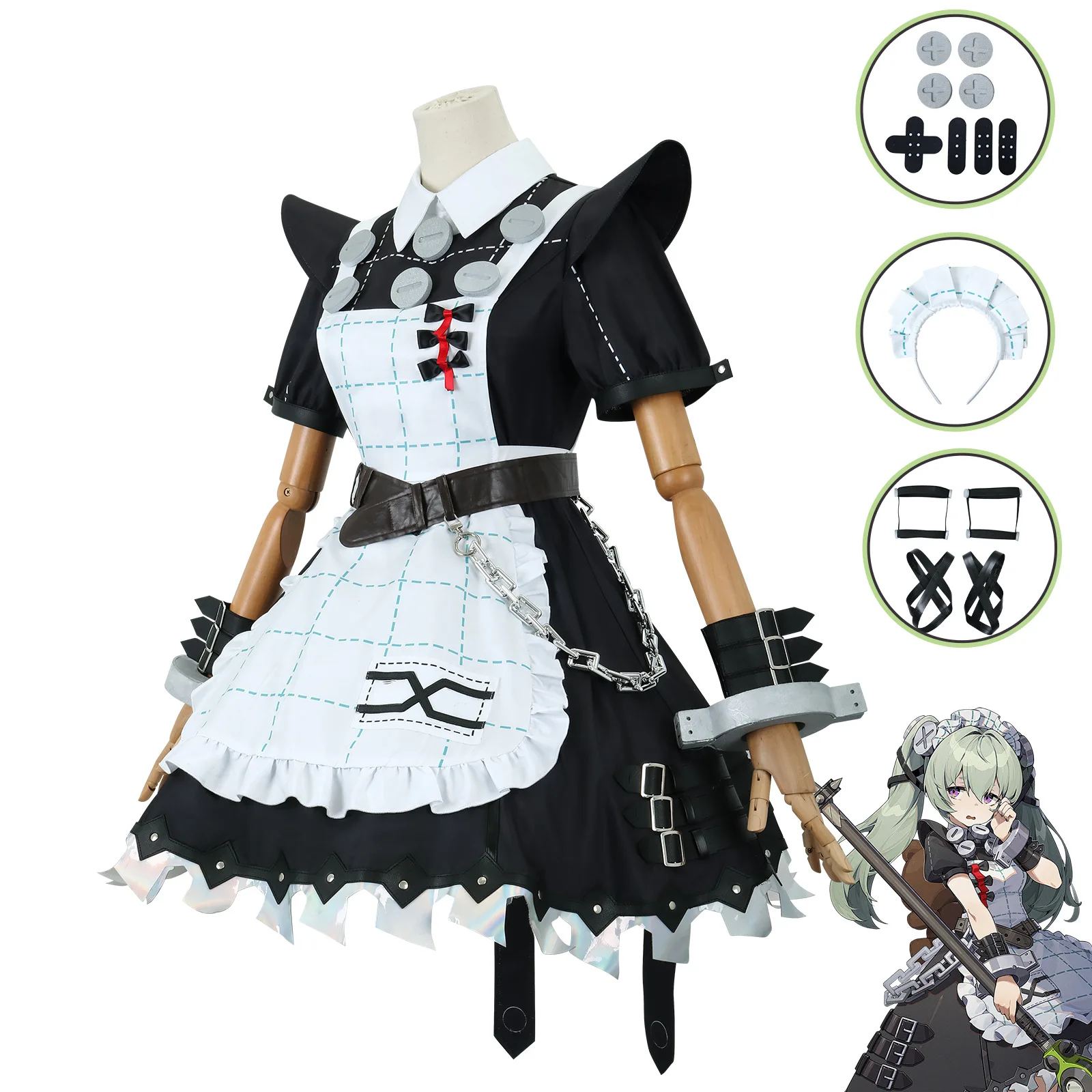 Game Corin Wickes Zenless Zone Zero Cosplay Anime Costume Dress Wig Accessory Suit Maid Housekeeping Halloween Party Uniform