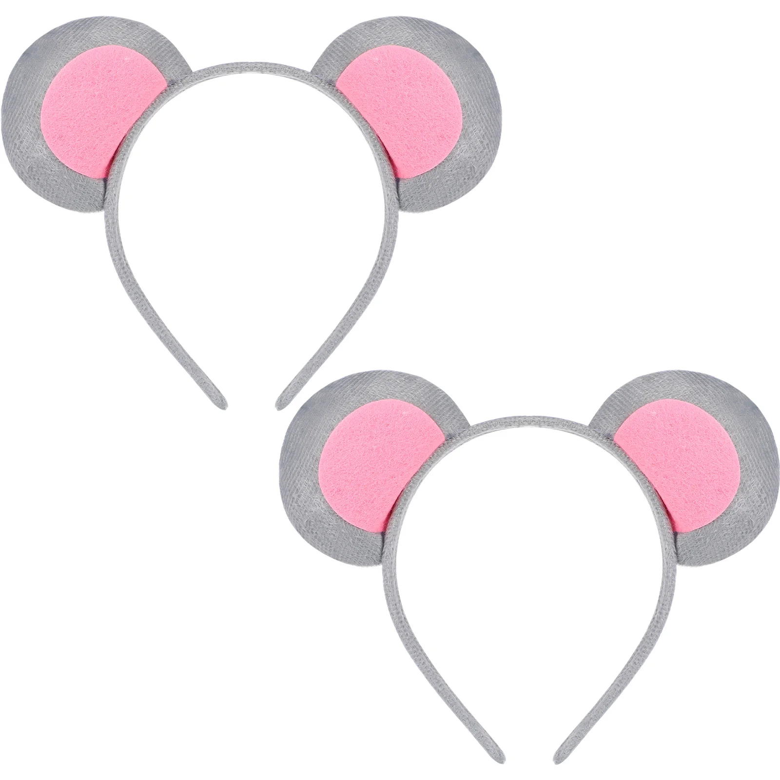 

2 Pcs Cute Girl Child Baby Hair Ties Gray Ear Headband Mouse Ears Costumes Party Headwear