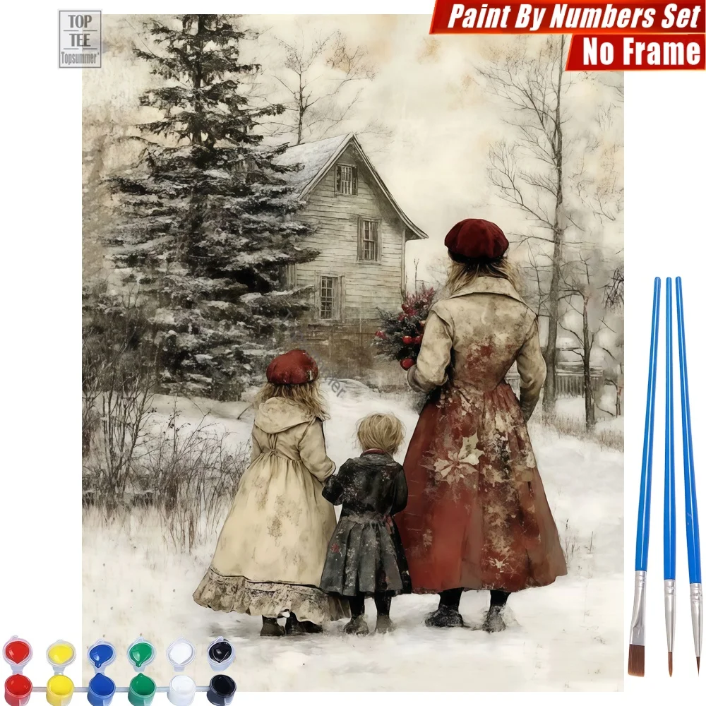 

Mother Snow Children DIY Paints By Number Set - Mother Snow Children Family Gatherings Gift For Teacher Gift For Teacher