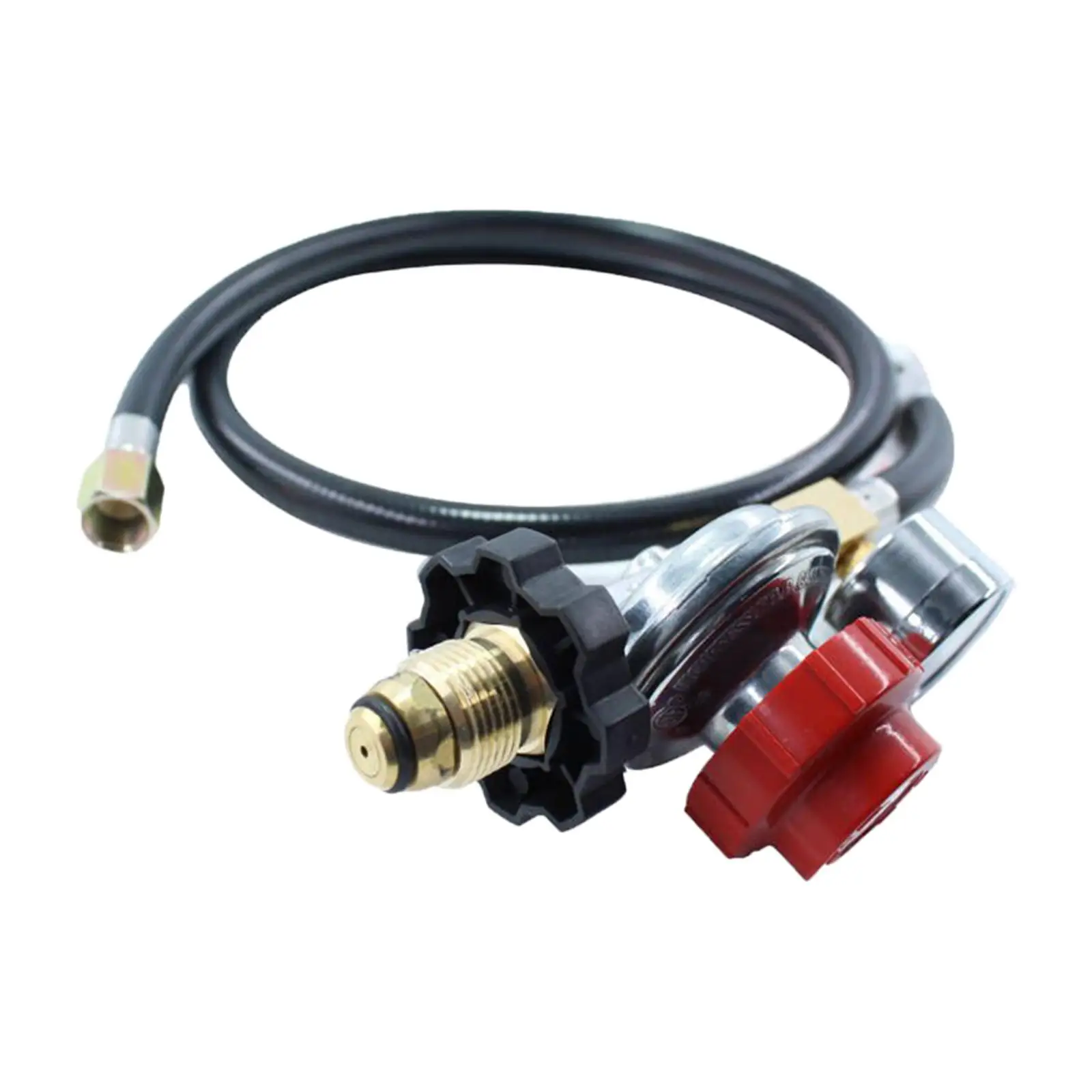 High Pressure Gas Regulator, 30PSI Gauge Adjustable Pol Connector for Camping