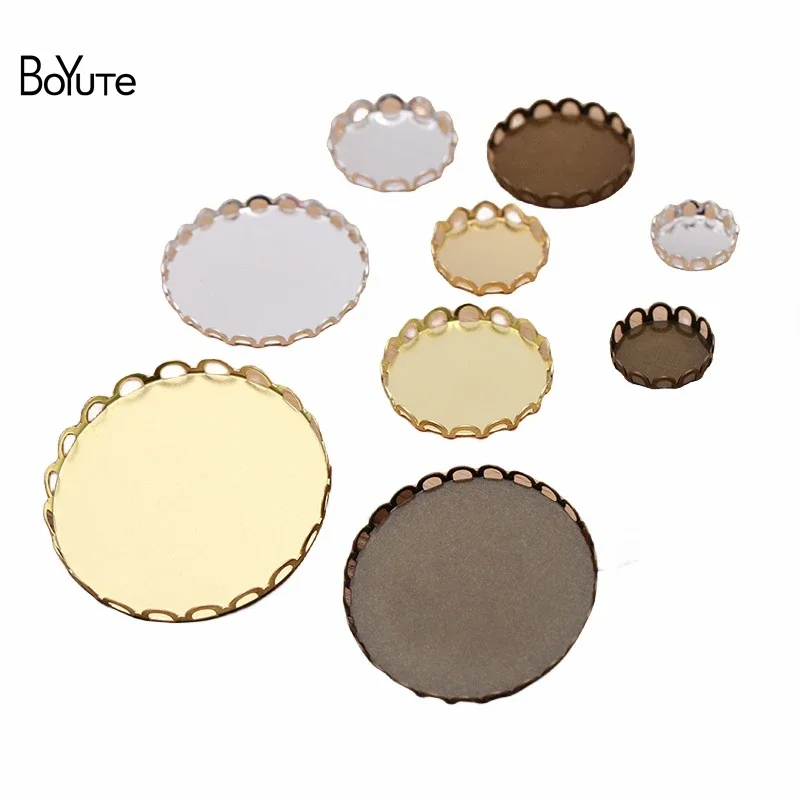 BoYuTe (100 Pieces/Lot) 10-12-14-15-16-18-20-25-30-35MM Cabochon Base Settings Diy Blank Tray Bezel Handmade Accessories