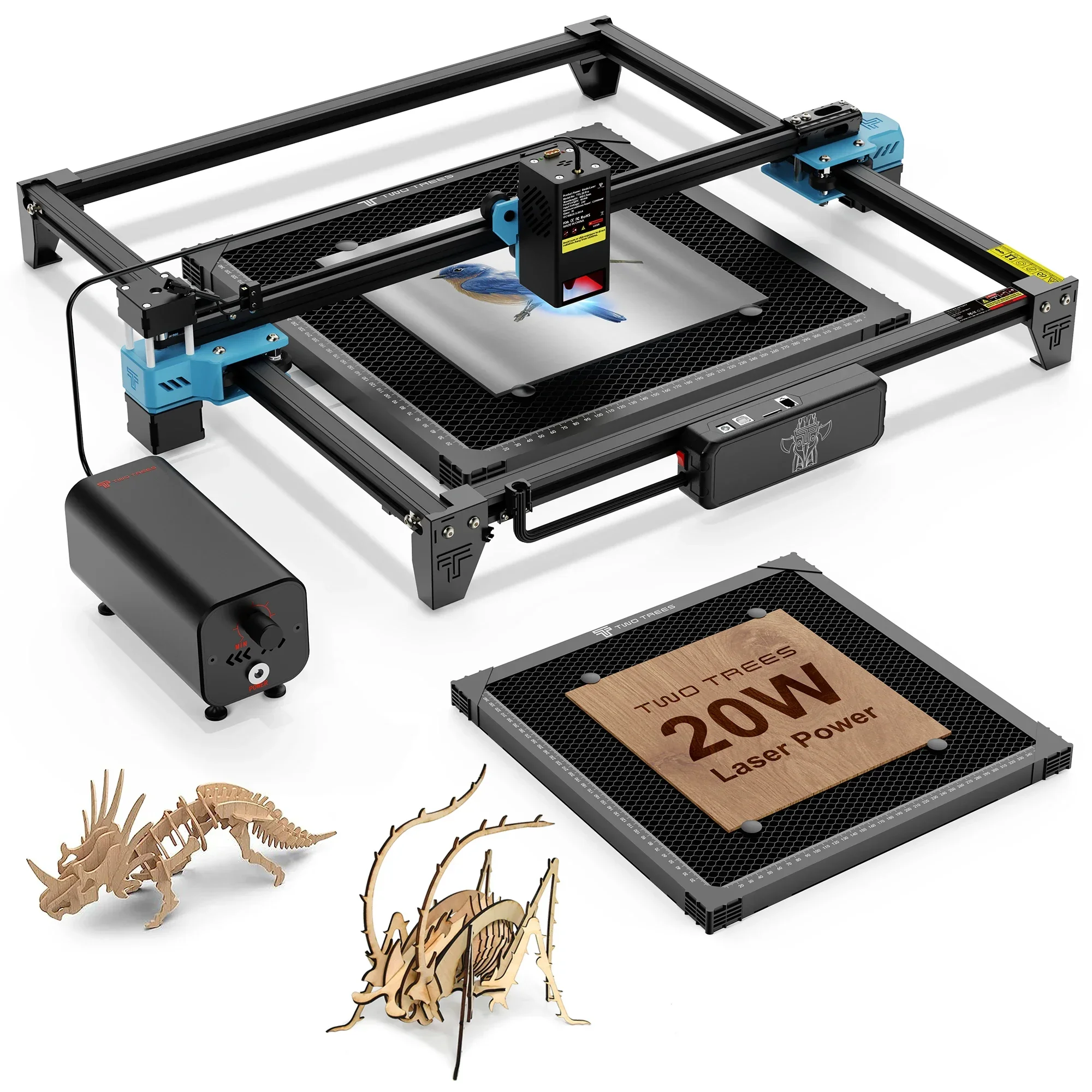 

TwoTrees Laser Engraving Machine CNC TTS-20 Pro 20W Metal Router Woodworking Plastic Leather Cutting Acrylic MDF Laser Engraver