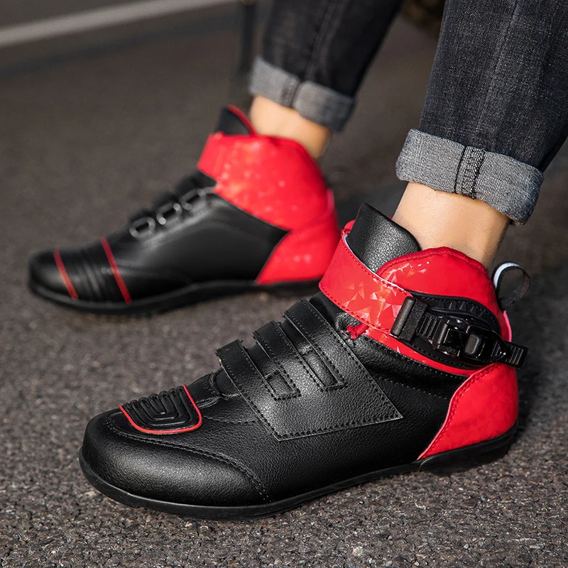 

Motorcycle protective riding boots outdoor high top off-road men four season anti slip breathable travel equipment cycling boots