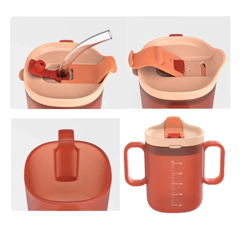 

250ml/300ml Baby Water Drinking Cup with Handle Clear Scale Newborns Trainer Cup Cups for Toddlers Above 12 Month 15UB