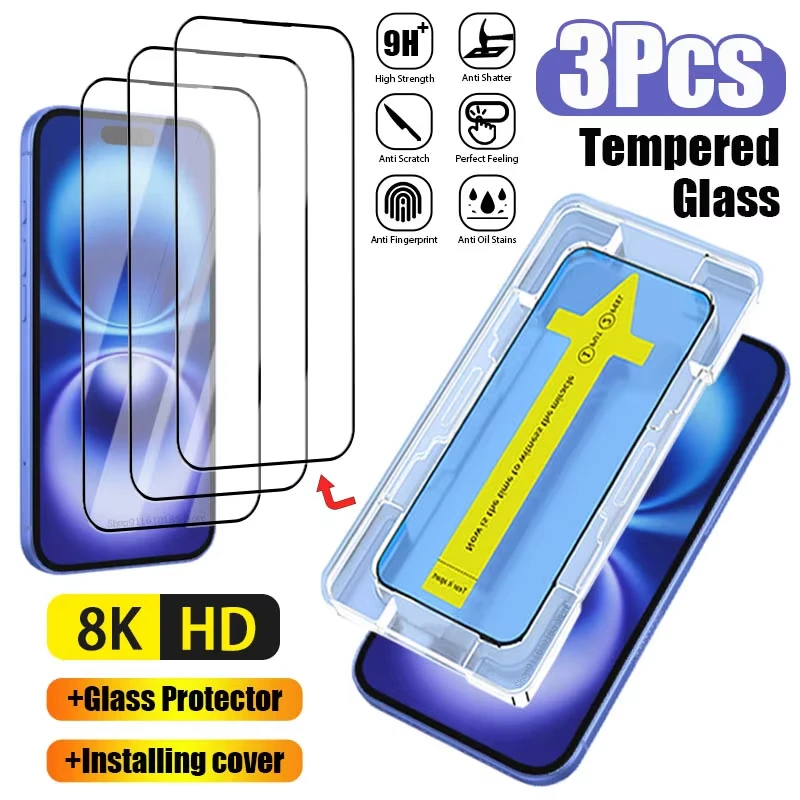 

3Pcs Dust Free Install HD Screen Protector For Xiaomi Redmi 14C 13C 12C 10C Note 13 12 11 10 Pro 9 8 7 12S 11S 10S 9S Glass Film