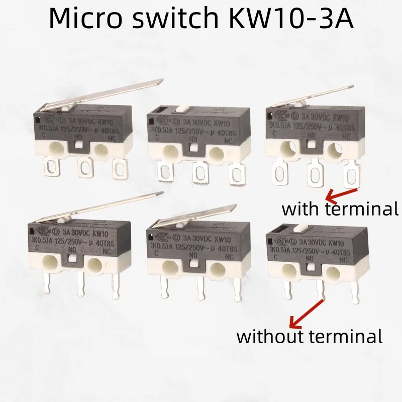 2PCS 3A Microswitch KW10 Mouse Button Touch Switch Travel Limit 125/250V