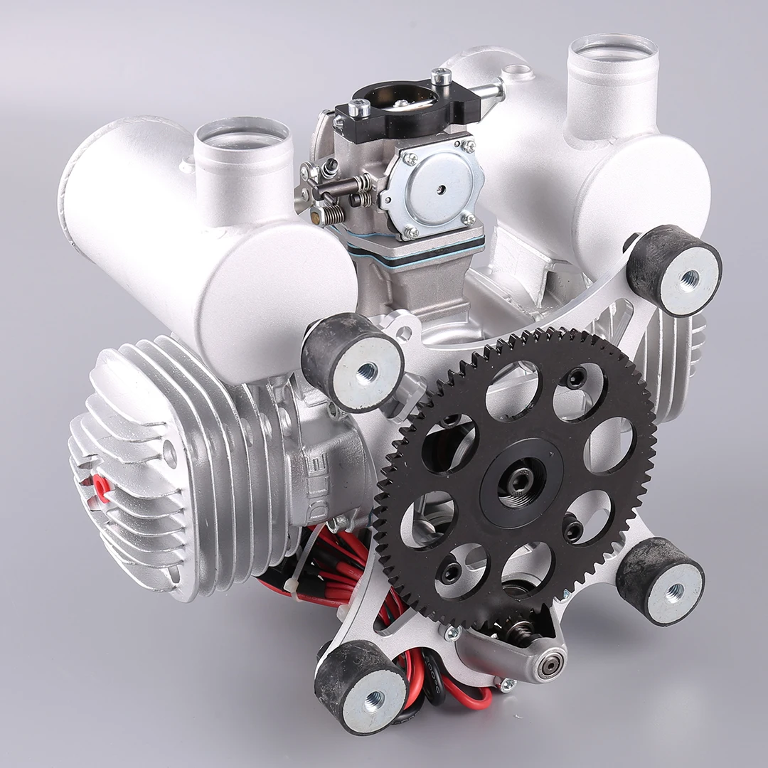 DLE170 Light Dual Cylinder Natural Air Cooled Electric Starting   Paragliding Engine Dual Cylinder Metal Power