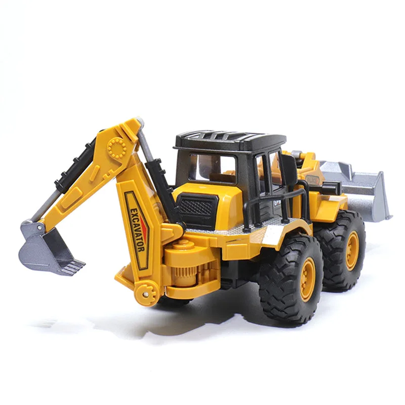 2 in 1 Toys for Boys Alloy Tractor Kids Excavator Bulldozer Miniature Truck Model Diecast Engineering Vehicle Children Gifts