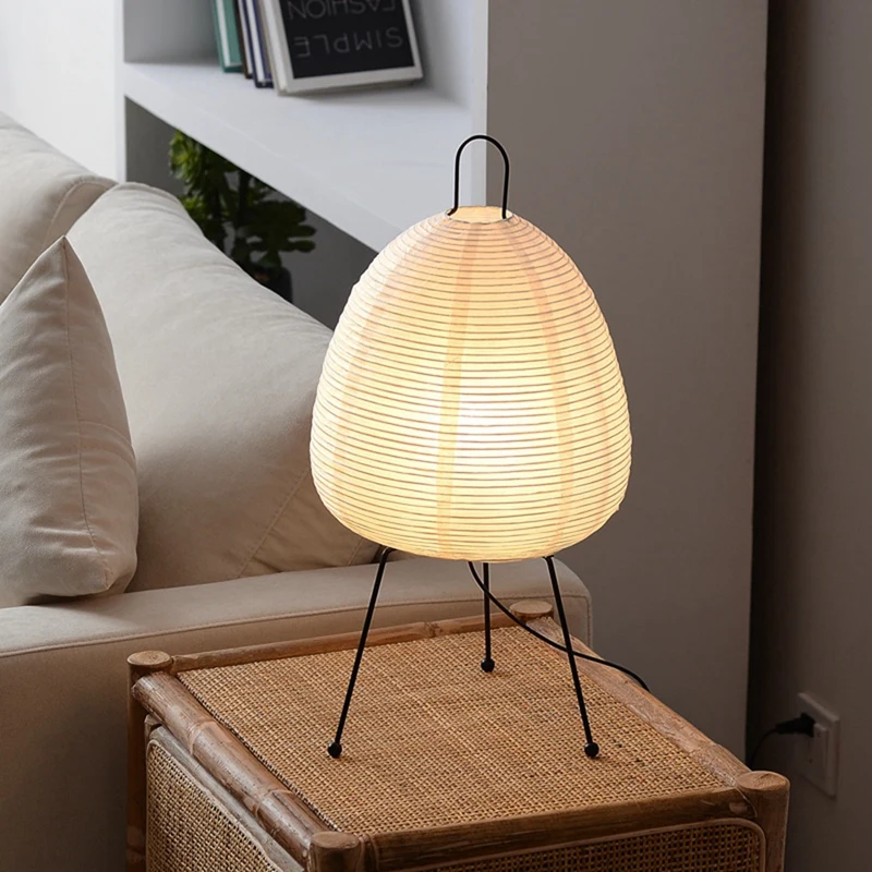 Japanese Rice Paper Lantern LED Table Lamp Living Room Bedroom Bedside Study Hotel Homestay Tripod Floor Lamp,EU Plug