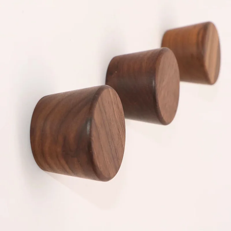 Natural Wood Clothes Hanger Wall Mounted Coat Hook Decorative Key Holder Hat Scarf Handbag Storage Hanger Bathroom Rack Hook