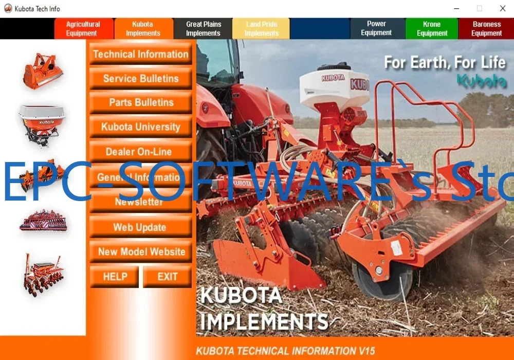 

EPC-SOFTWARE Техническая информация о сельскохозяйственной техники Kubota & Krone — мастерская, руководство по запчастям, сервис V17 2024