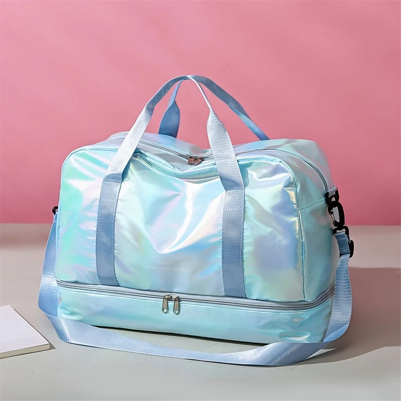 

Large Capacity Multifunctional Casual Travel Duffel Bag, Lightweight Nylon Weekender Tote for Gym, Sports, Overnight Trips