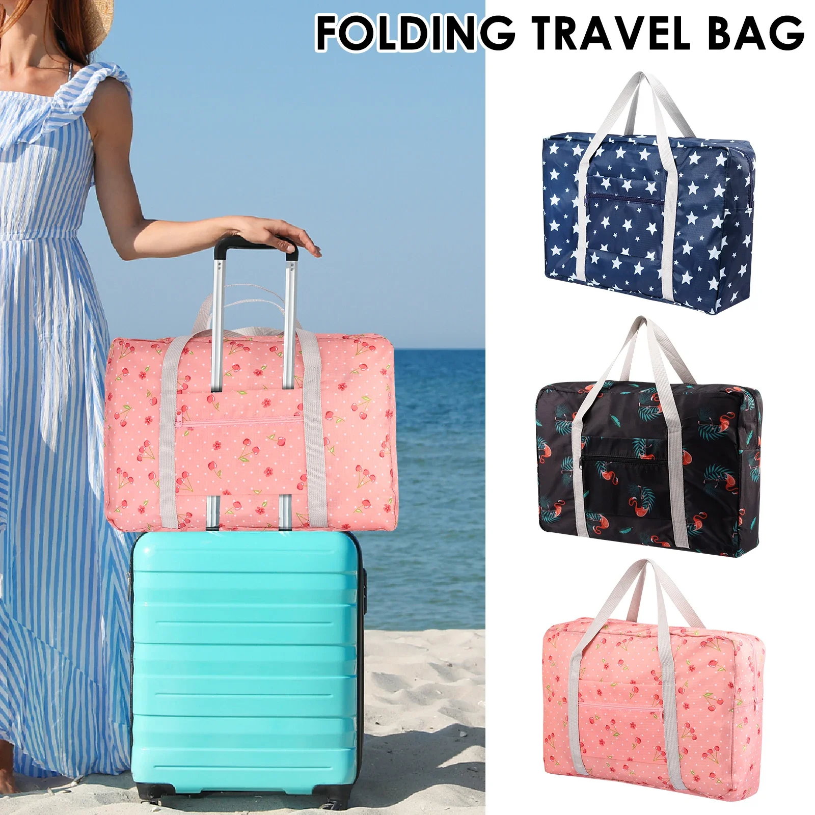 

Foldable Travel Duffel Bag Large Capacity Travel Duffel Bag Lightweight Travel Bag for Women and Men Tote Carry On Luggage Bag