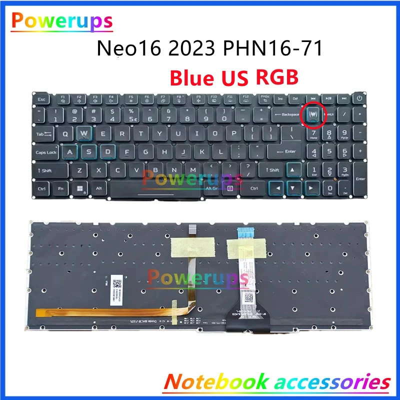 New Original Laptop US/RU/LA RGB Backlight Keyboard For Acer Predator Helios Neo16 2023 PHN16-71-51F4 PHN16-72 N22Q22 N23Q2