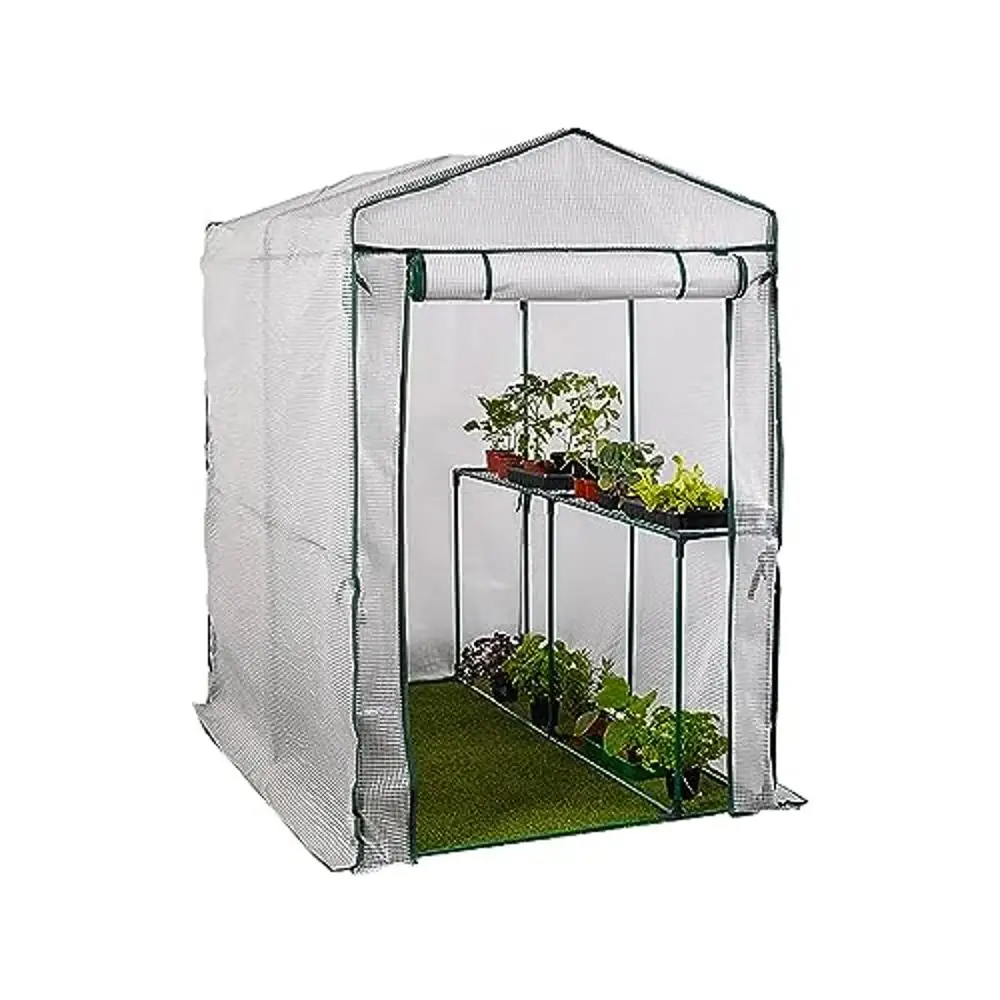 Portable and Spacious Outdoor Greenhouse Wooden Frame Greenhouse with Multiple Shelves Easy Assembly and Movable GreenhouseIdeal