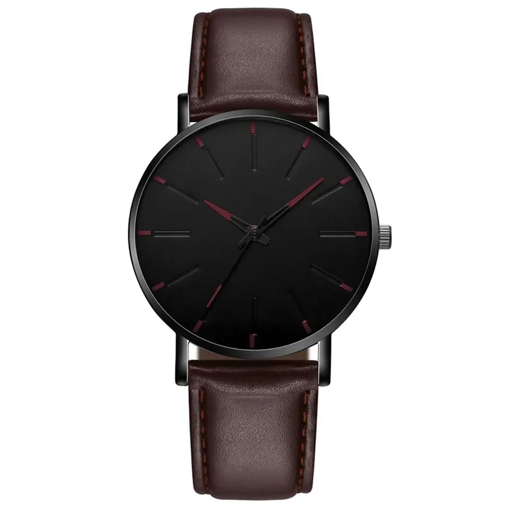 Watch Man Hight Quality PU Leather Luxury Watches Quartz Watch for Man Montre Homme שעון לגבר יוקרתי Часы Наручные Мужский