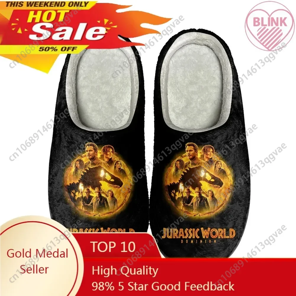 

Jurassic Dinosaur World Park Home Cotton Custom Slippers High Quality Unisex Plush Fashion Casual Keep Warm Shoe Thermal Slipper