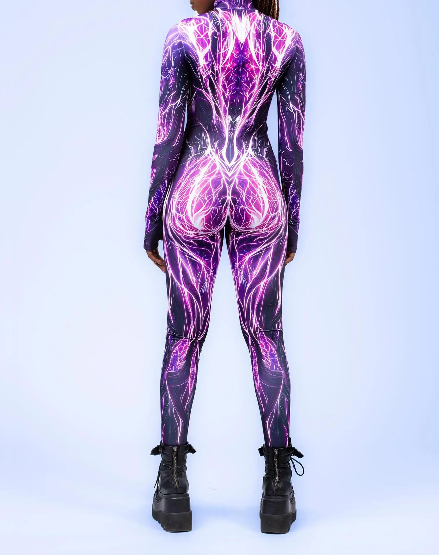 Bunte Punk-Regenbogen-Bodysuits für Halloween, Feiertagspartys, Cosplay, Elastisches Kostüm, Jumpsuit, Romper, Damen-Aerial-Yoga-Anzug, Zentai – Detail 17