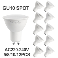 5/8/10/12pcs Dimmable GU10 Led Spotlight 220V Warm light 3000K 4000K 6000K Dimming Bulb Replace 50W halogen lamp home derection