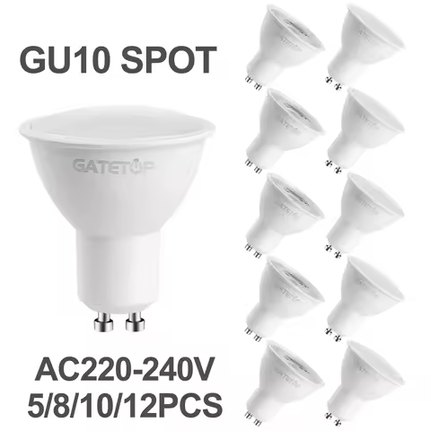 5/8/10/12pcs Dimmable GU10 Led Spotlight 220V Warm light 3000K 4000K 6000K Dimming Bulb Replace 50W halogen lamp home derection
