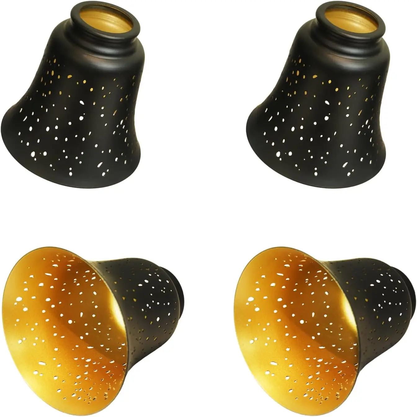 

Набор из 4 металлических абажуров для светильников, маленькие сменные плафоны для подвесных светильников, бра, потолочных вентиляторов, цилиндрические, с гравировкой