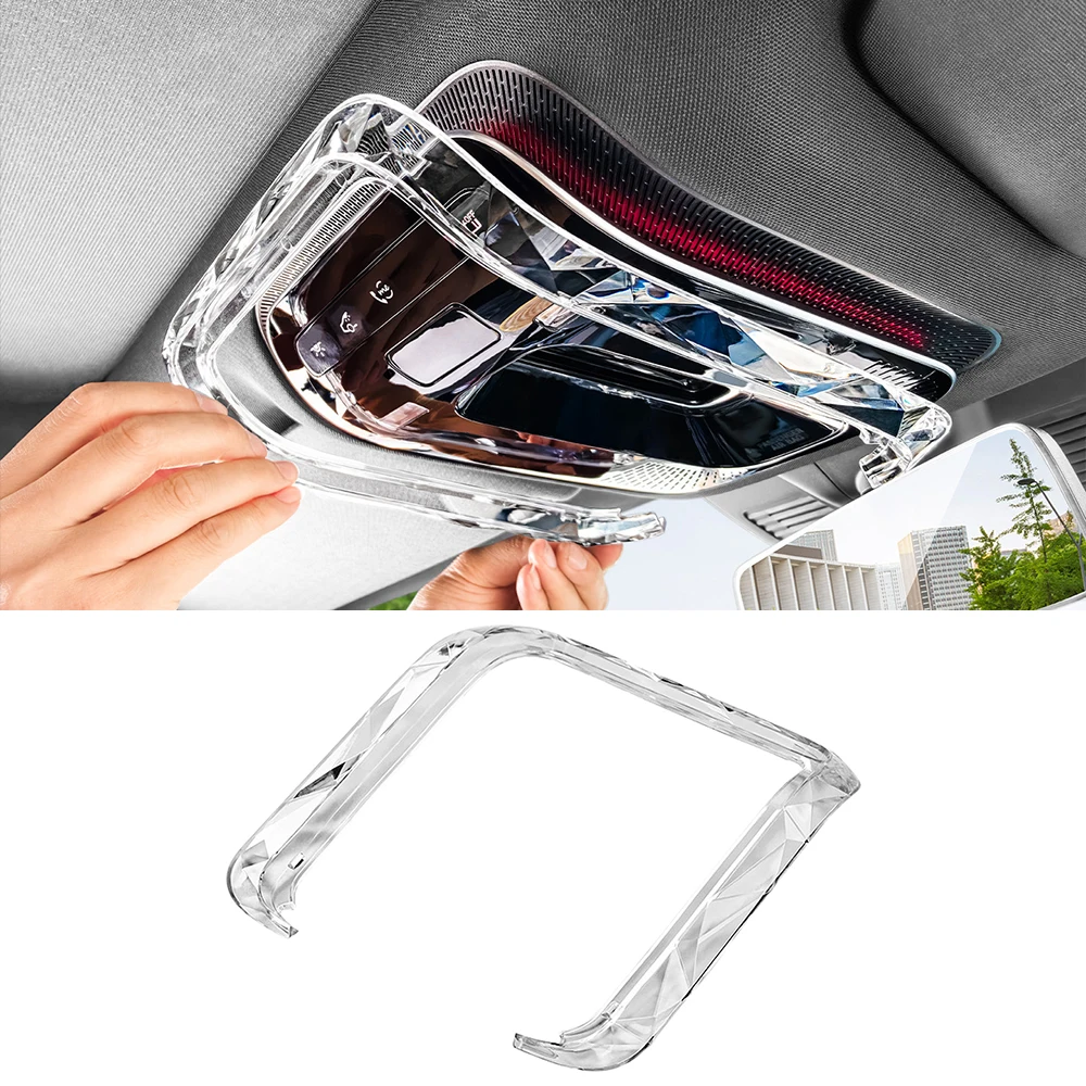 For Mercedes Benz C GLC E Class W206 X254 W214 AMG GT EQE EQS Car Crystal Reading Light Frames Decorative Cover Trim Sticker