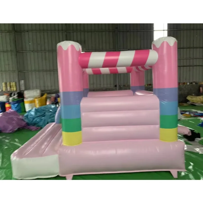 حار بيع التجارية البلاستيكية الوردي نفخ ترتد البيت القفز القلعة للأطفال القفز القلعة الزفاف الحارس #4
