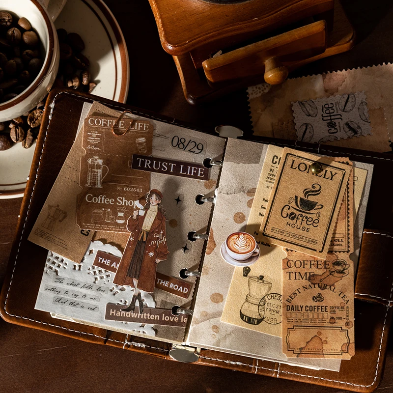 2 paquetes/lote de bloc de notas de papel retro para mensajes de la serie Coffee Business Guide