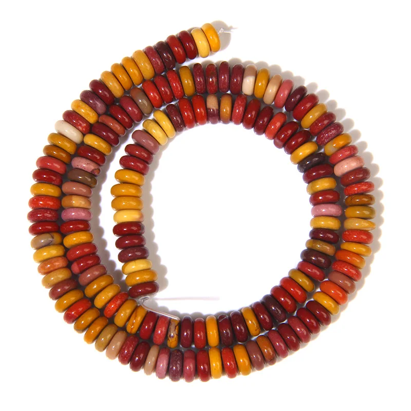 Natural Stone Bead Agat Flat Tiger Eye Lapis Bead 2x6mm Loose Spacer Beaded DIY For Jewelry Making Handmade Accessories Finding