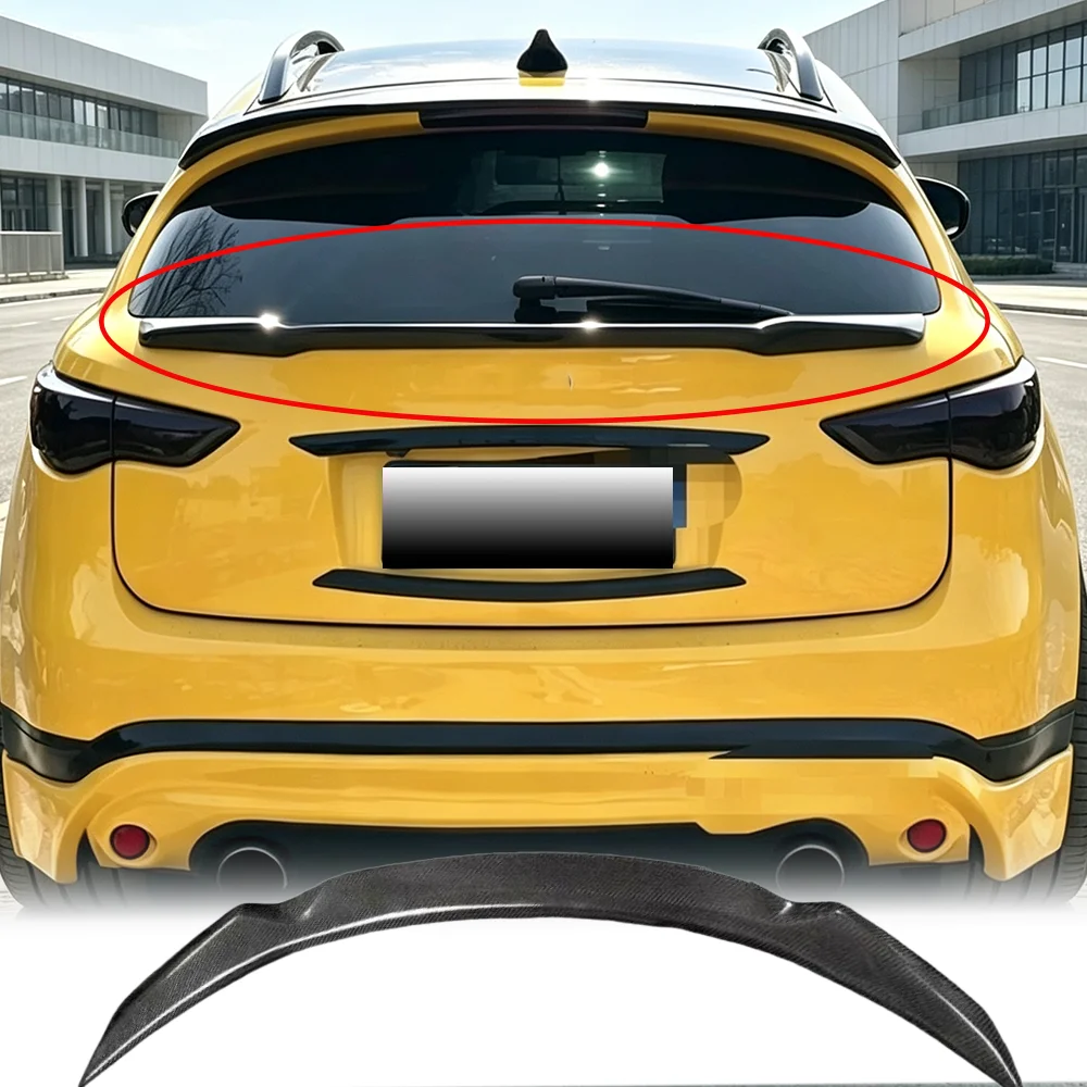 

For Infiniti QX70 QX70S 2013-2017 pure carbon brazed unpainted middle wing trunk pressure tail wing modification accessories