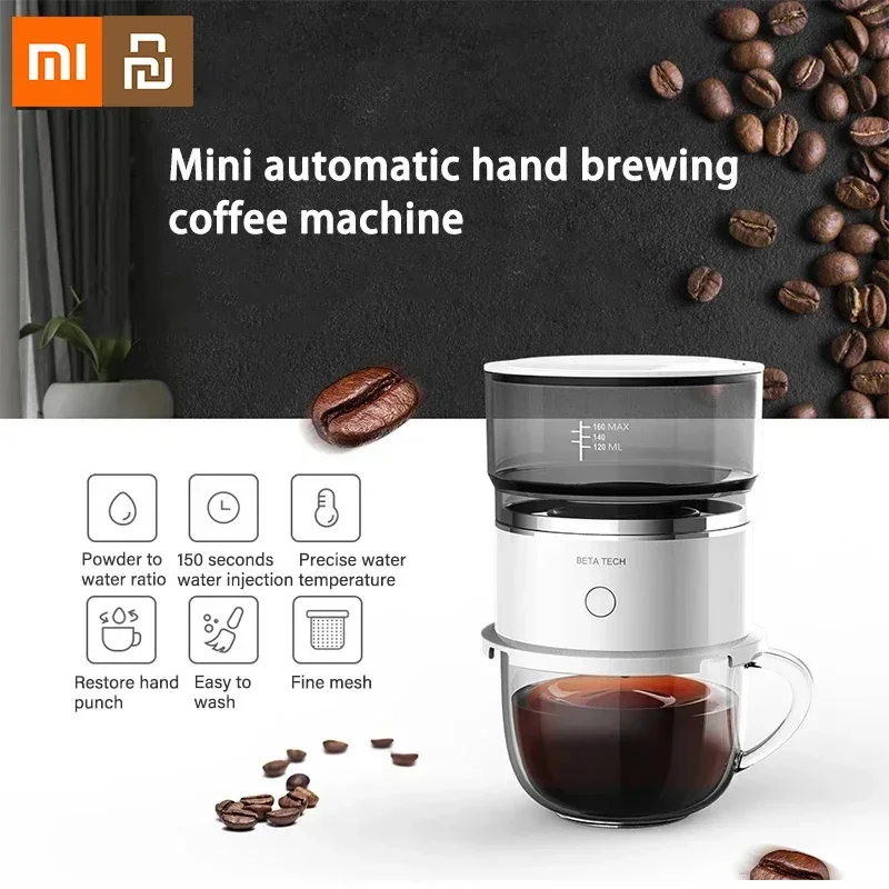 Xiaomi Electric Coffee Maker Portable Mini Coffee Machine 304 Stainless Steel Hand Rushing Coffee Pot for Travel Car Home New