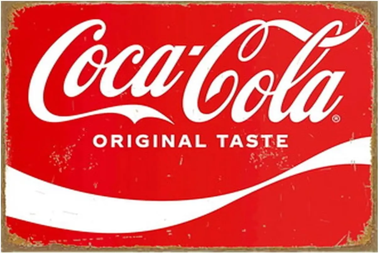 Coke Blechschild Metallposter Vintage Wanddekoration, Originalgeschmack, für Kneipen, Restaurants, Cafés, Clubs, Plakette, Männerhöhle, Wand