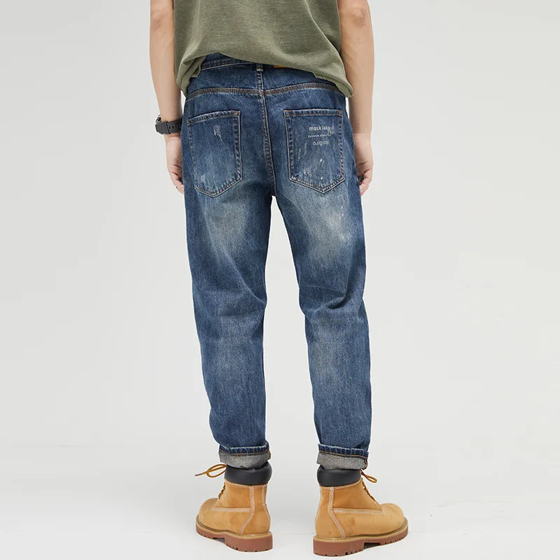 2023 neue Winter und Herbst Mens Beiläufige Baumwolle Lange Hosen Mode Winddicht Herren Jeans