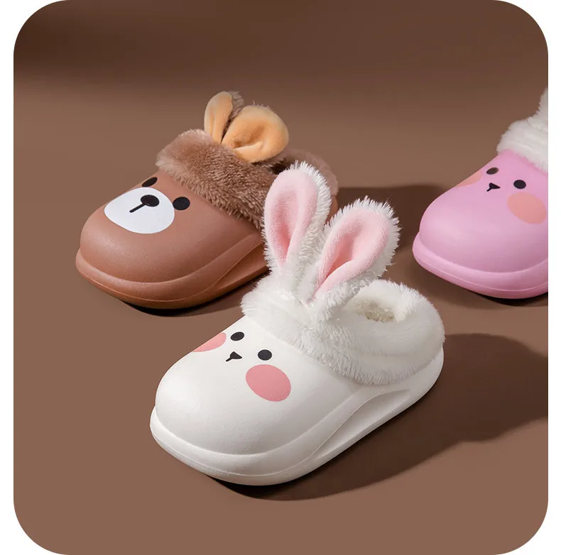 Children Home Shoes Cashmere Cotton Slippers Kids Boy Warm Shoes Boys Girls Slippers Indoor Home Soft Winter Baby Kids Shoes